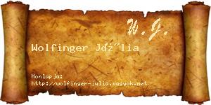 Wolfinger Júlia névjegykártya
